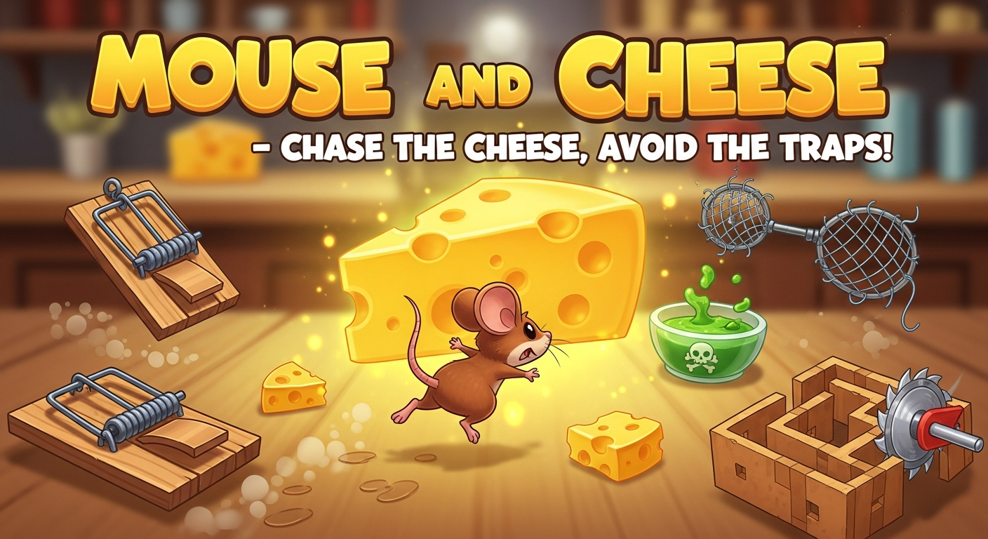 Mouse and Cheese – Chase the Cheese, Avoid the Traps!